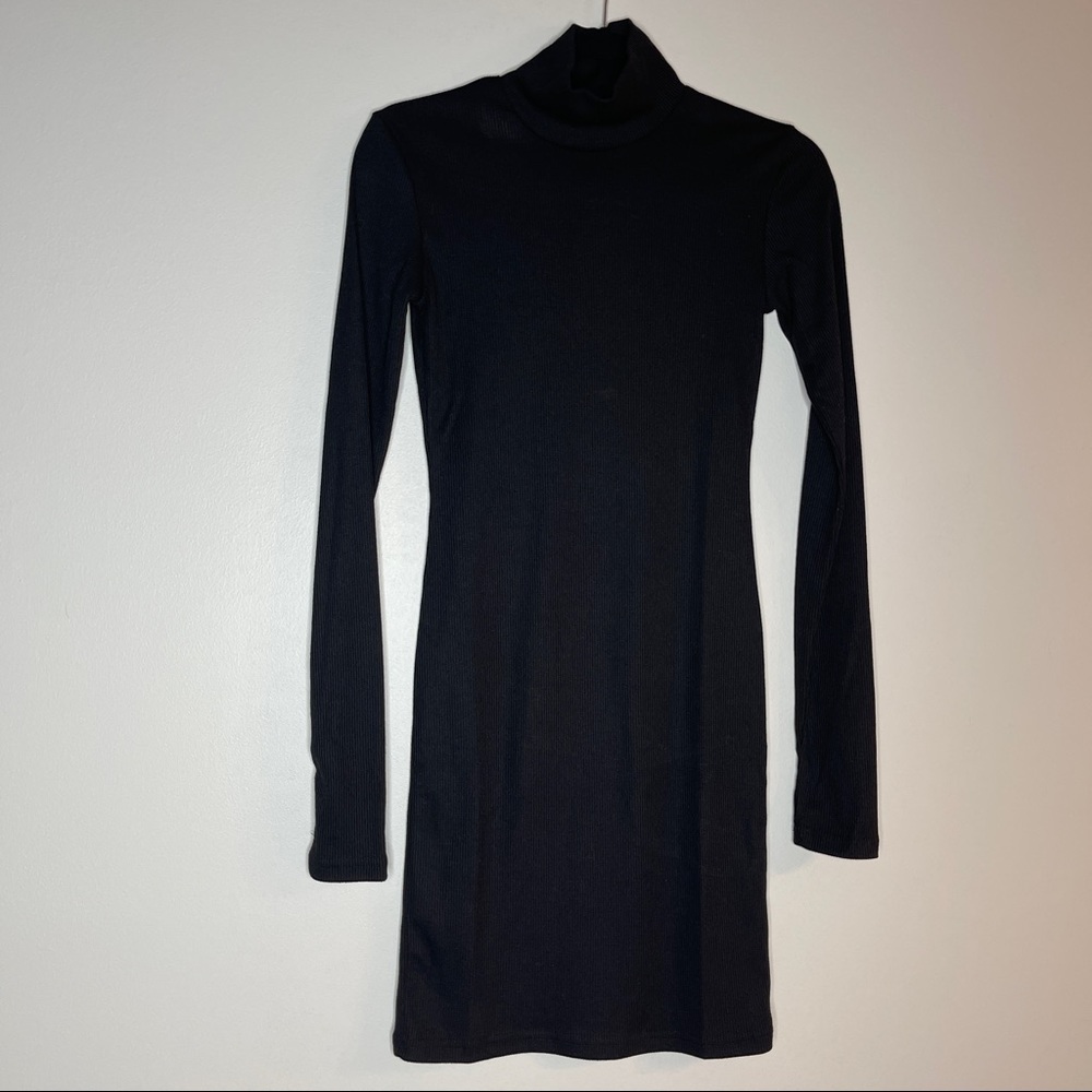Womens Dress Size Small Black Ribbed Bodycon Mini - Picture 8 of 8